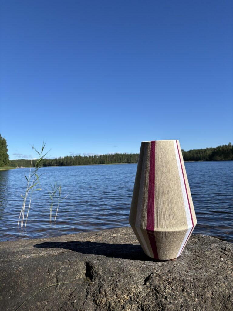 Vera lampshade by Nordic Essence photographed by Lake Saimaa in Puumala